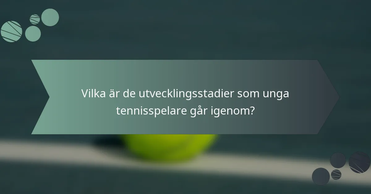 Vilka är de utvecklingsstadier som unga tennisspelare går igenom?