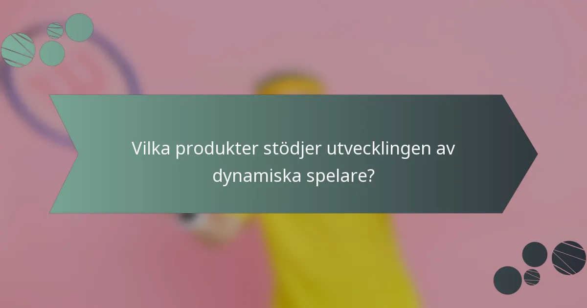 Vilka produkter stödjer utvecklingen av dynamiska spelare?