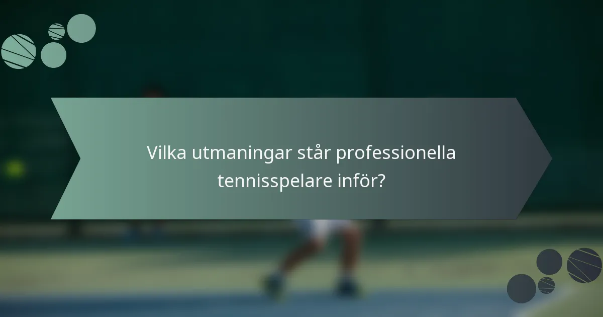 Vilka utmaningar står professionella tennisspelare inför?
